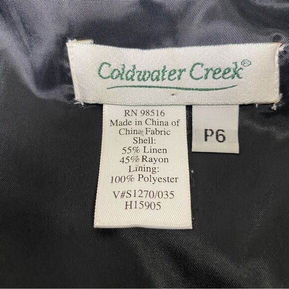 Vintage Coldwater Creek Linen/Cotton Blend Button Front Midi Dress Women Size P6 - Picture 5 of 15